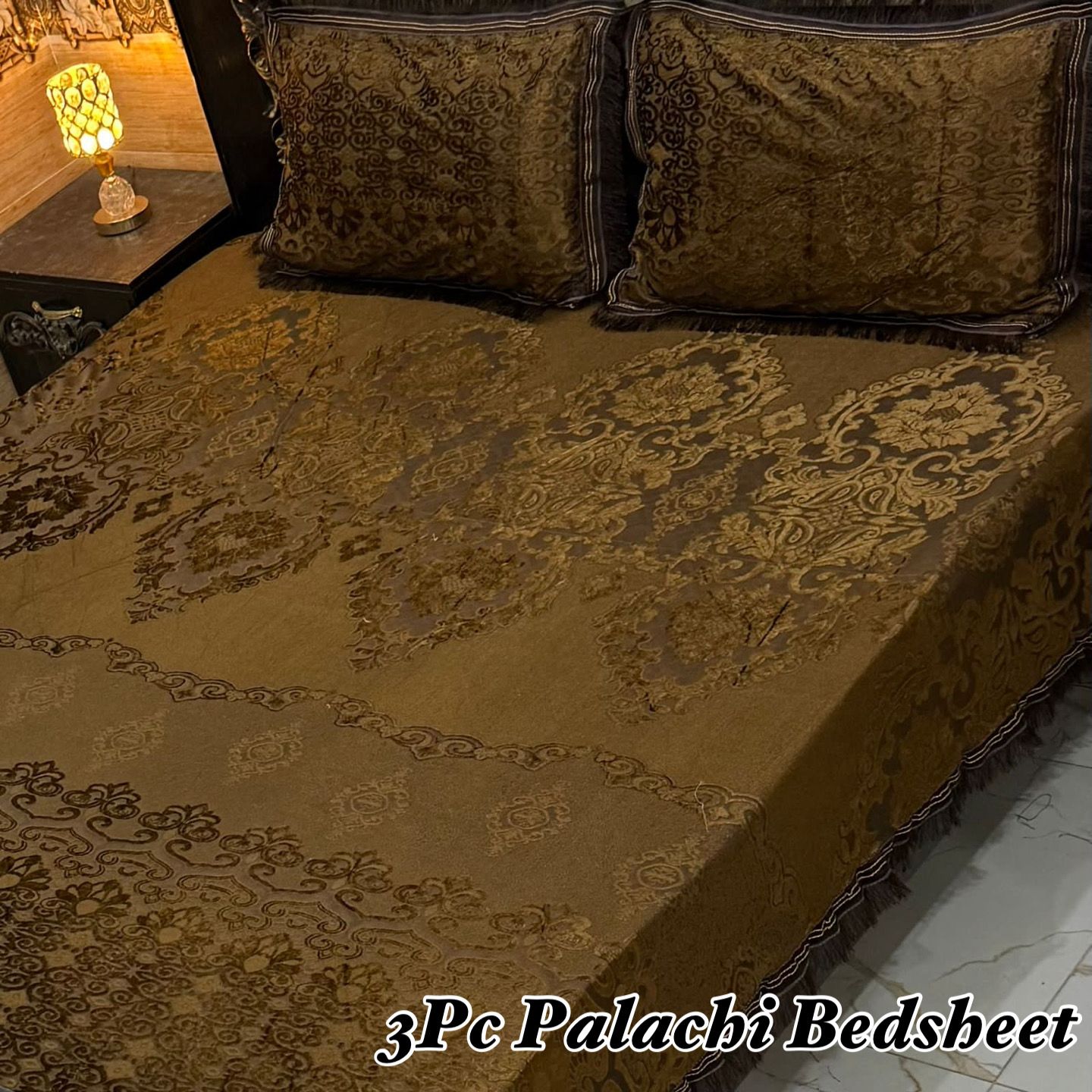 Luxury 3 PC Plachi Bedsheet Set | Smooth Fabric & Stylish Design