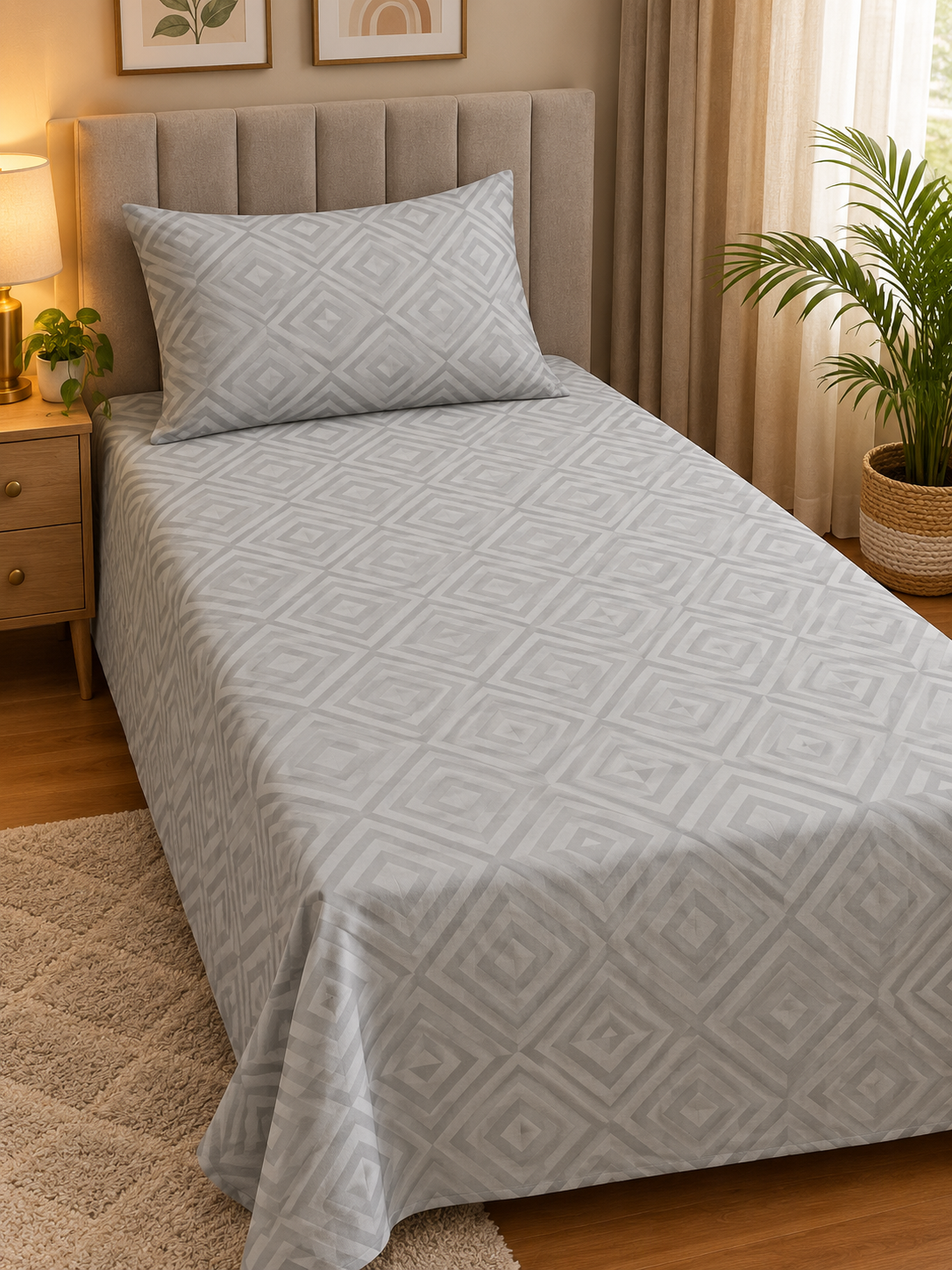 Premium Export Cotton Single Bedsheet