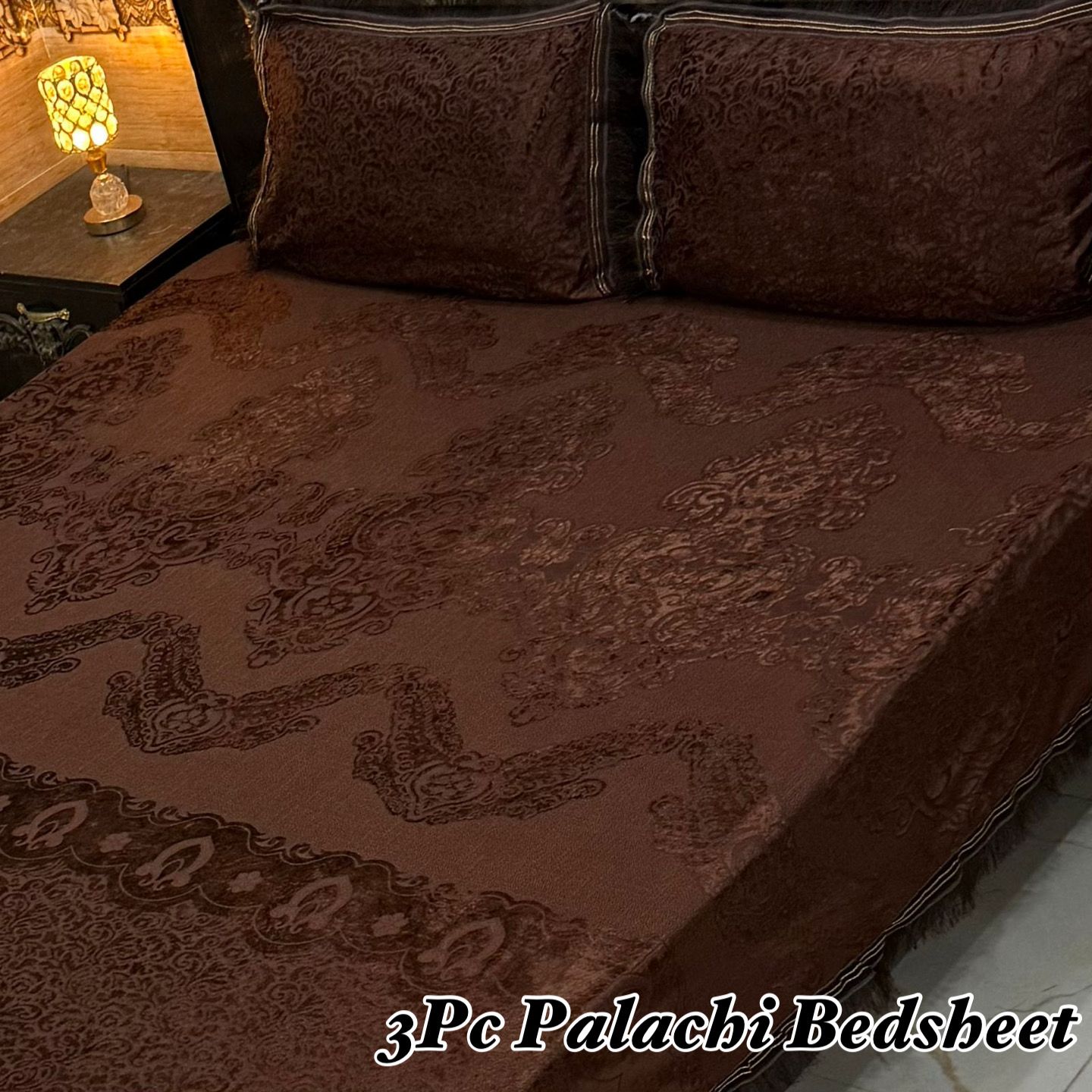 Luxury 3 PC Plachi Bedsheet Set | Smooth Fabric & Stylish Design