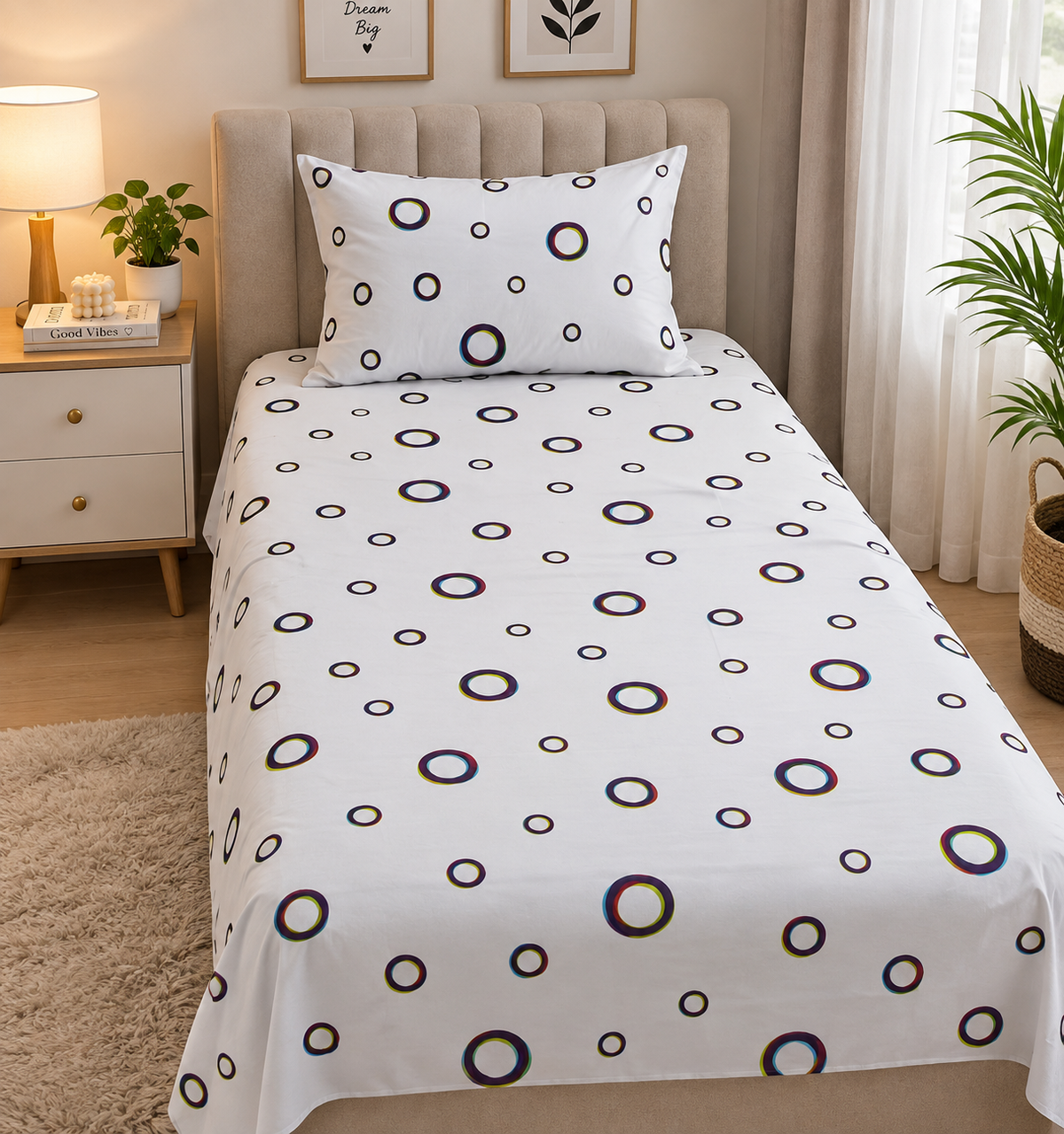 Premium Export Cotton Single Bedsheet
