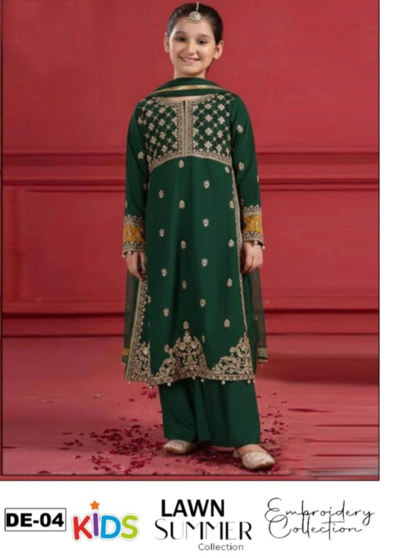 Girls Embroidered Summer Suit | Lightweight & Comfortable | Age 4–12 Years