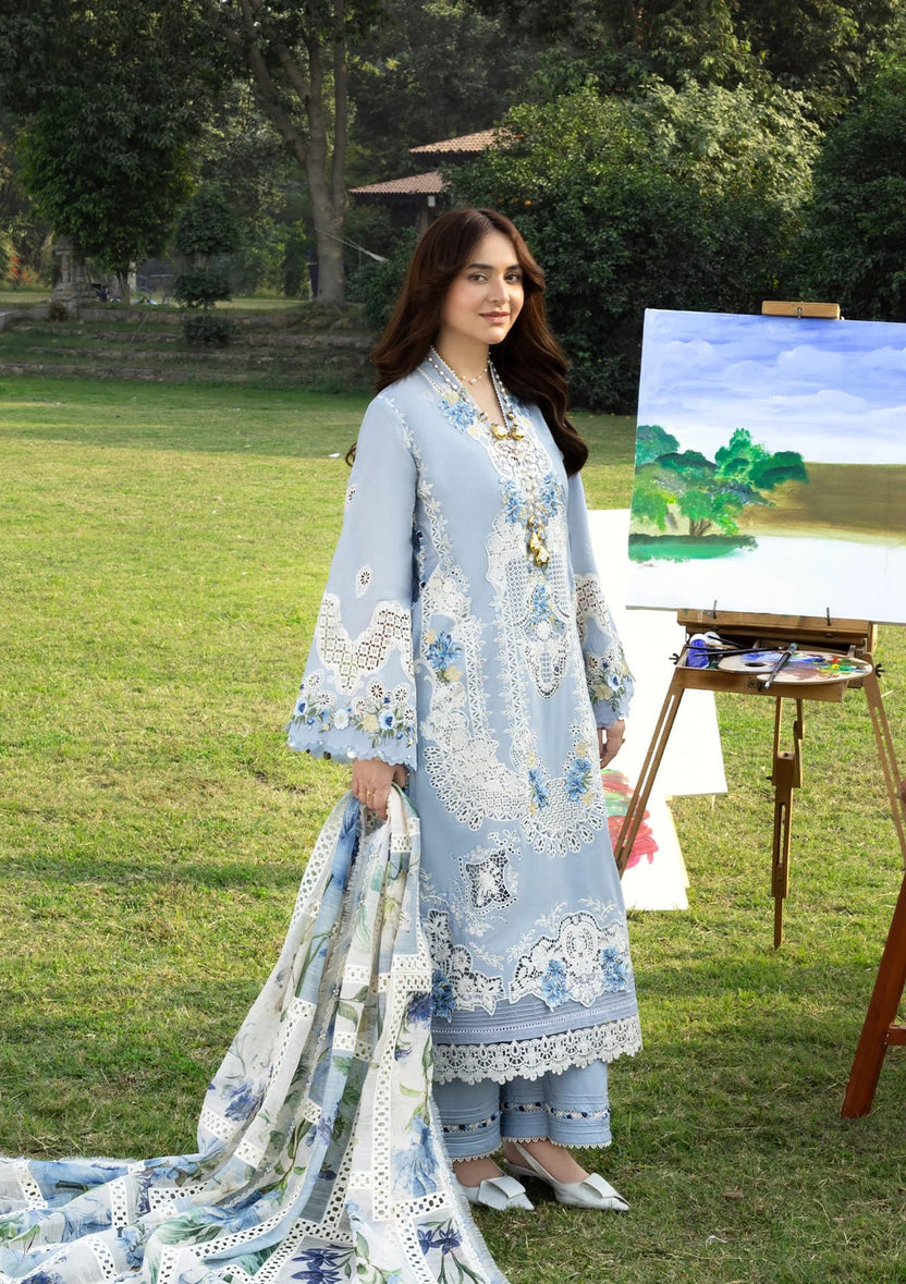 Premium 3-Piece Embroidered Dhanak Collection )