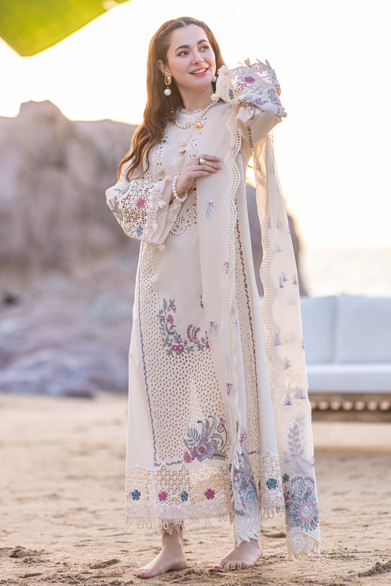 Chikenkari Qalamkar Embroidered lawn Three Piece QL-1020