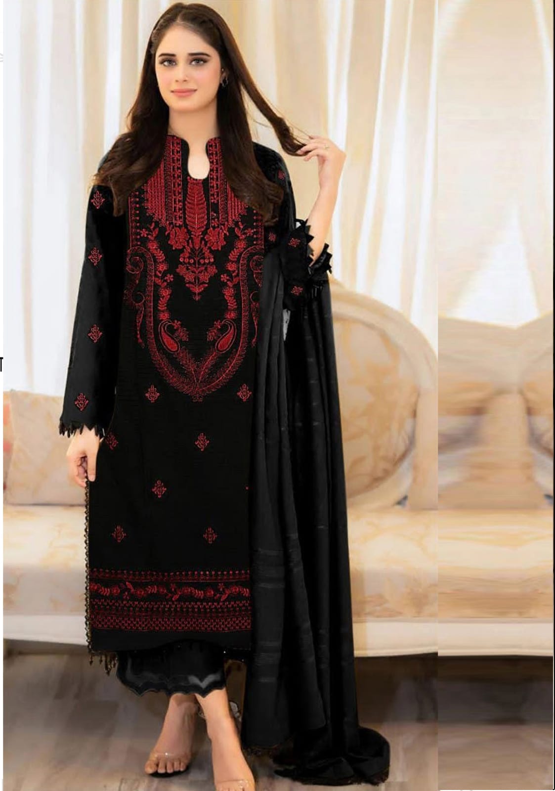 Winter embroidered outfit