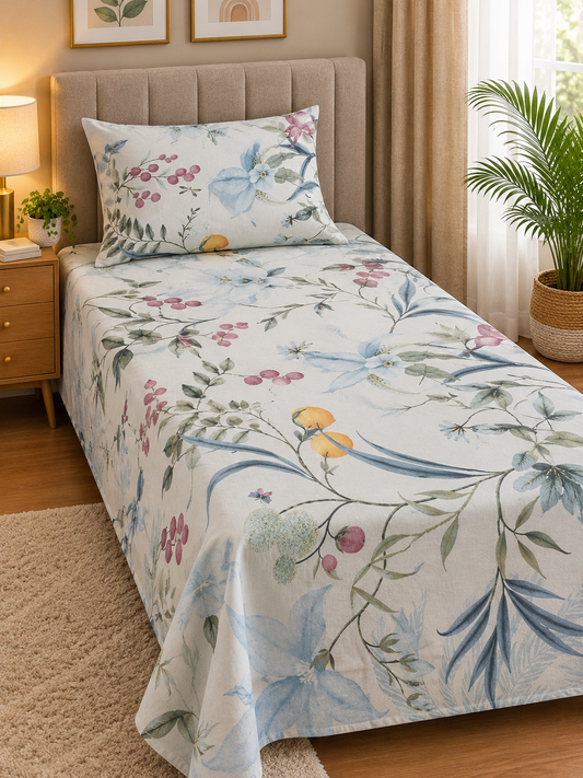 Premium Export Cotton Single Bedsheet