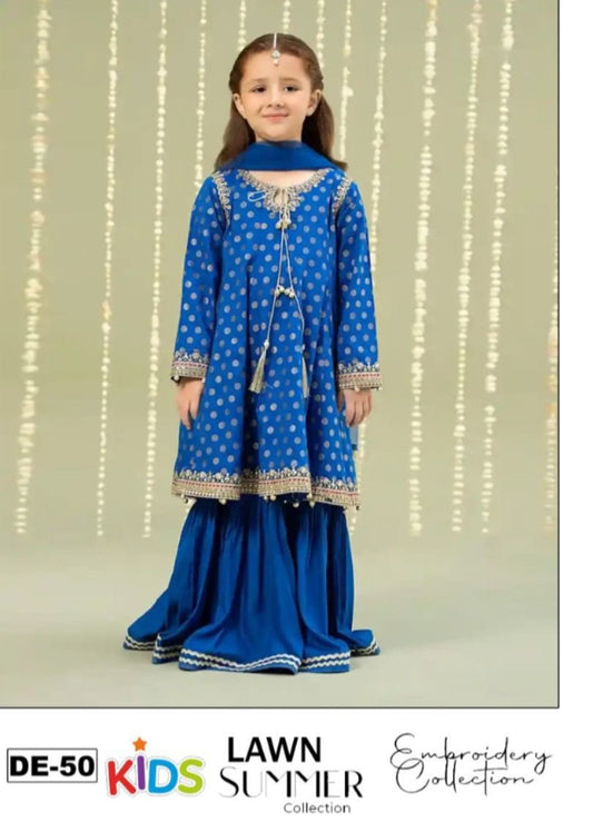 Girls Embroidered Summer Suit | Lightweight & Comfortable | Age 4–12 Years