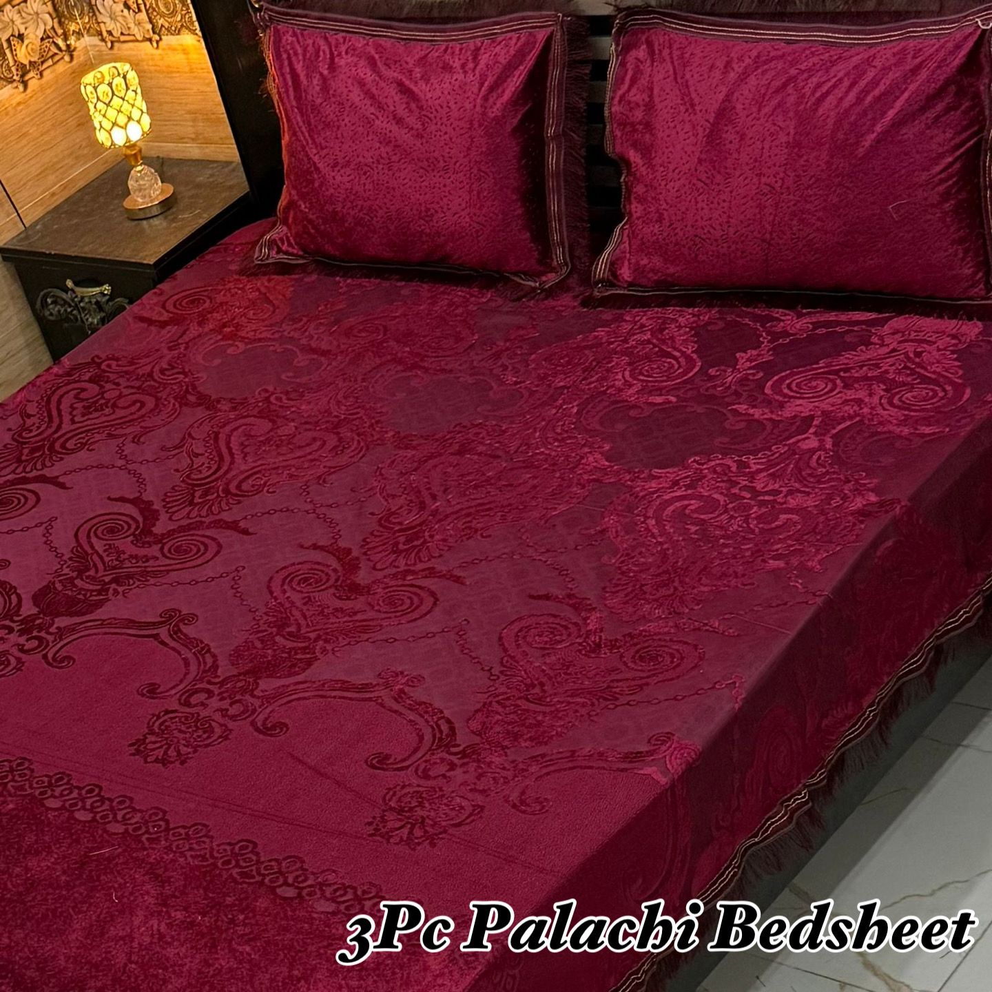 Luxury 3 PC Plachi Bedsheet Set | Smooth Fabric & Stylish Design
