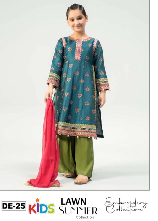 Girls Embroidered Summer Suit | Lightweight & Comfortable | Age 4–12 Years