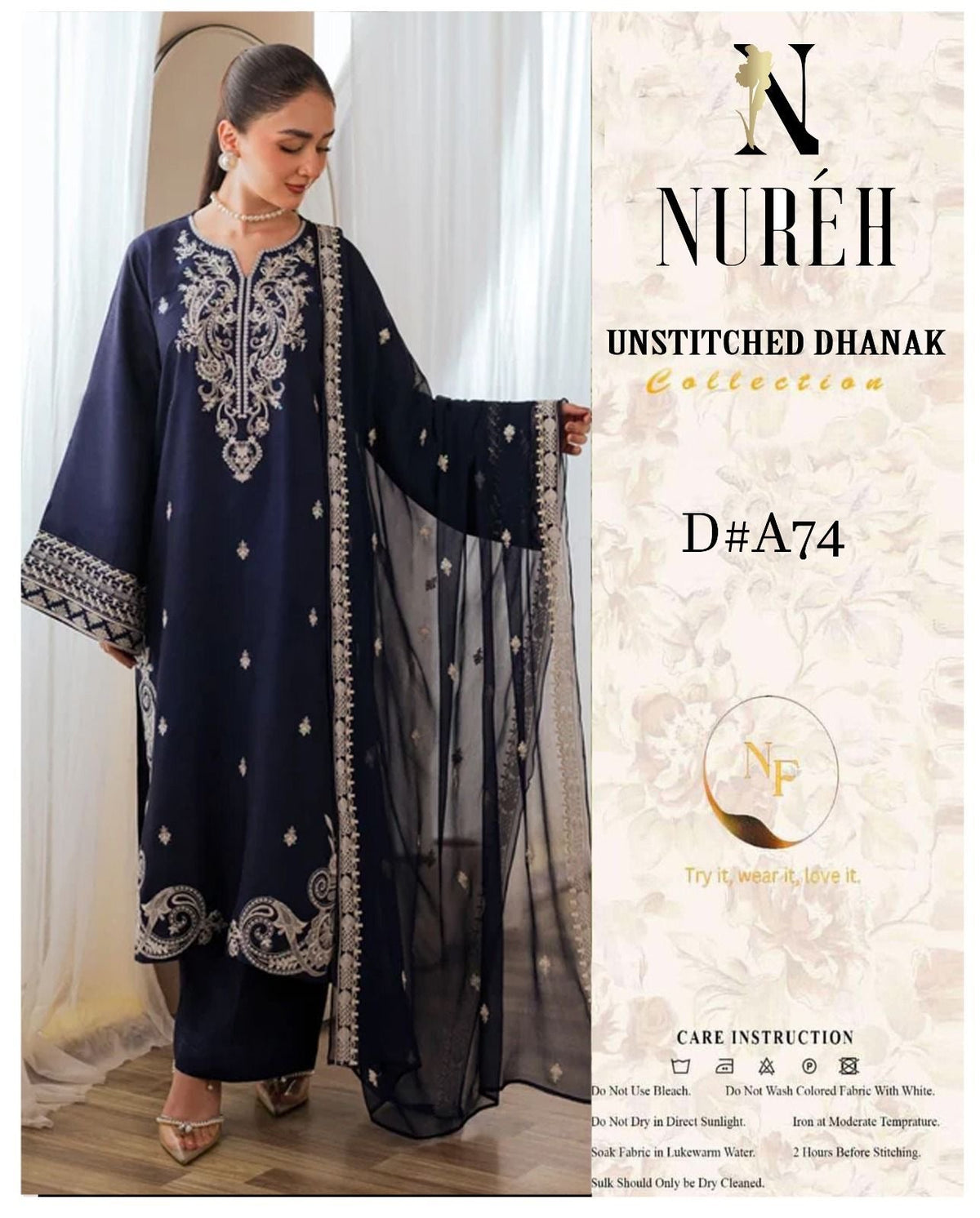 Premium 3-Piece Embroidered Dhanak Collection