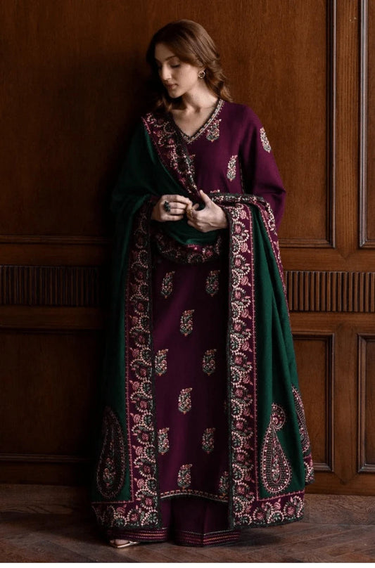 Premium 3-Piece Embroidered Dhanak Collection