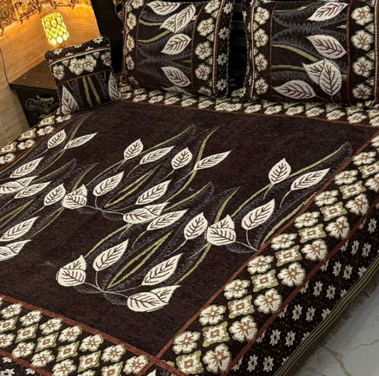 4 pc velvet jacquard bedsheet