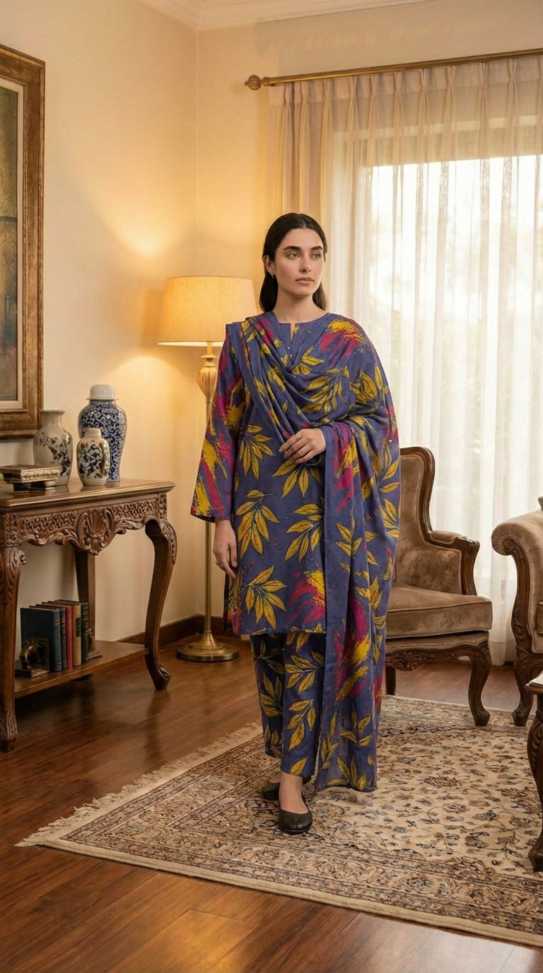 Gul Ahmed brand  Ladies 3 Piece Lawn Suit – Unstitched – Summer Collection