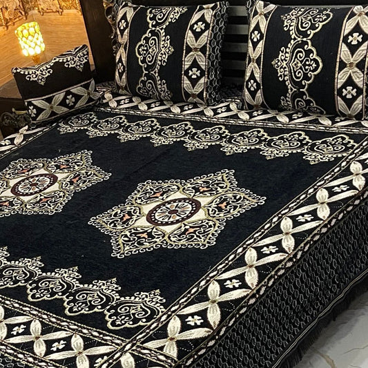 4 pc velvet jacquard bedsheet