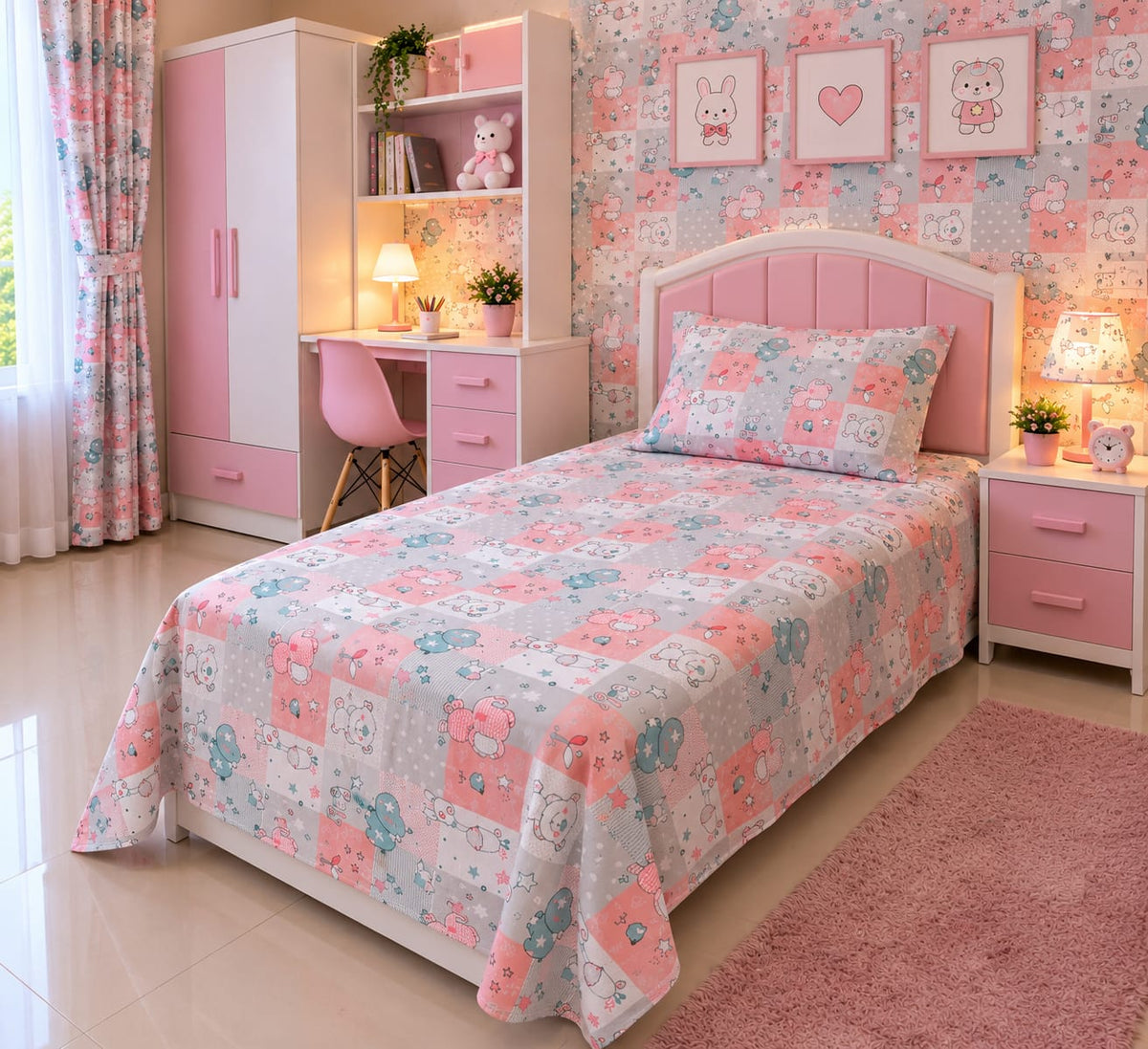Premium Export Cotton Single Bedsheet
