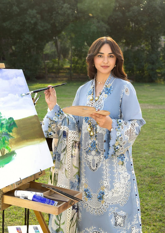 Premium 3-Piece Embroidered Dhanak Collection )