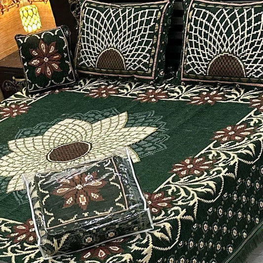 4 pc velvet jacquard bedsheet