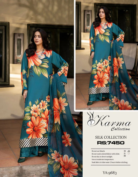 Silk printed lawn collection